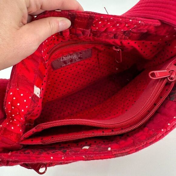 Donna Sharp Floral Polka Dot Leopard Red Adjustable Crossbody Purse Bag - Picture 5 of 16